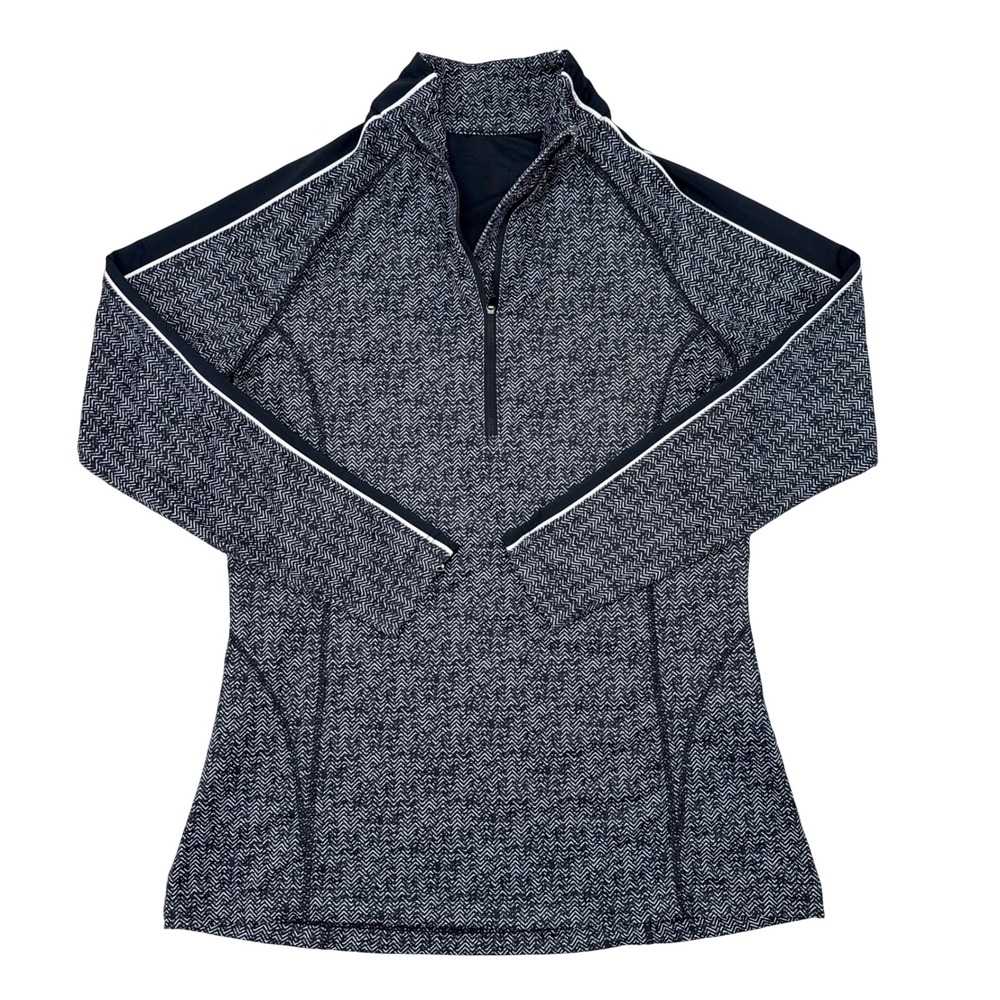 Peter Millar Golf Pullover Sweater Womens Size Medium Black Performance Stretch